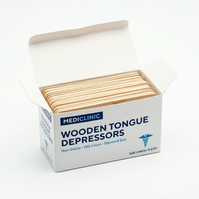 Box of 100 Wooden Tongue Depressors