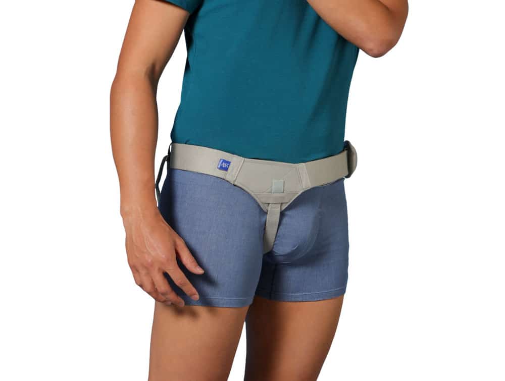 Unilateral inguinal hernia belt, left/right, with removable silicone pad Thuasne