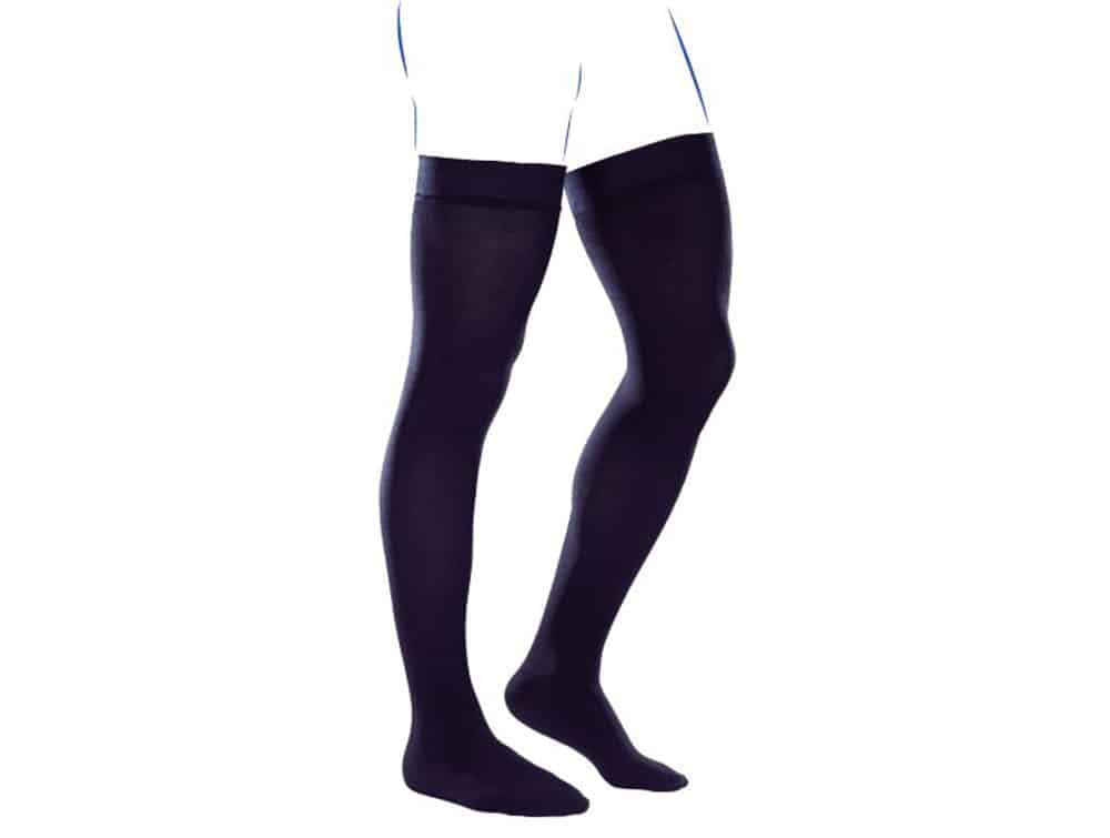 Men’s thigh-high compression stocking class 2 Venoflex City Confort Coton - Thuasne (Black)