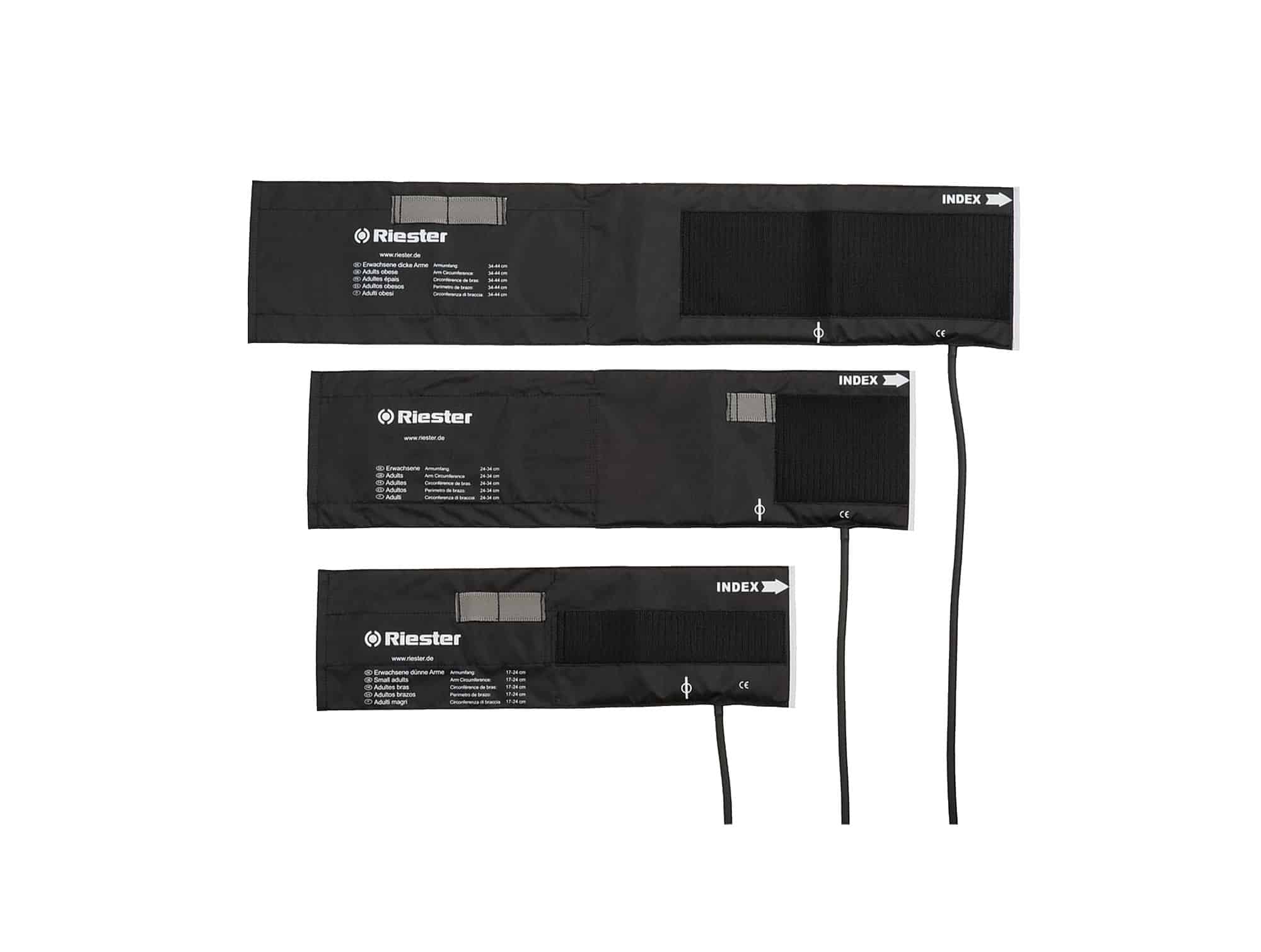 Disinfectable VEI blood pressure cuff, Velcro, 1 latex tube, adult, Riester (R150)