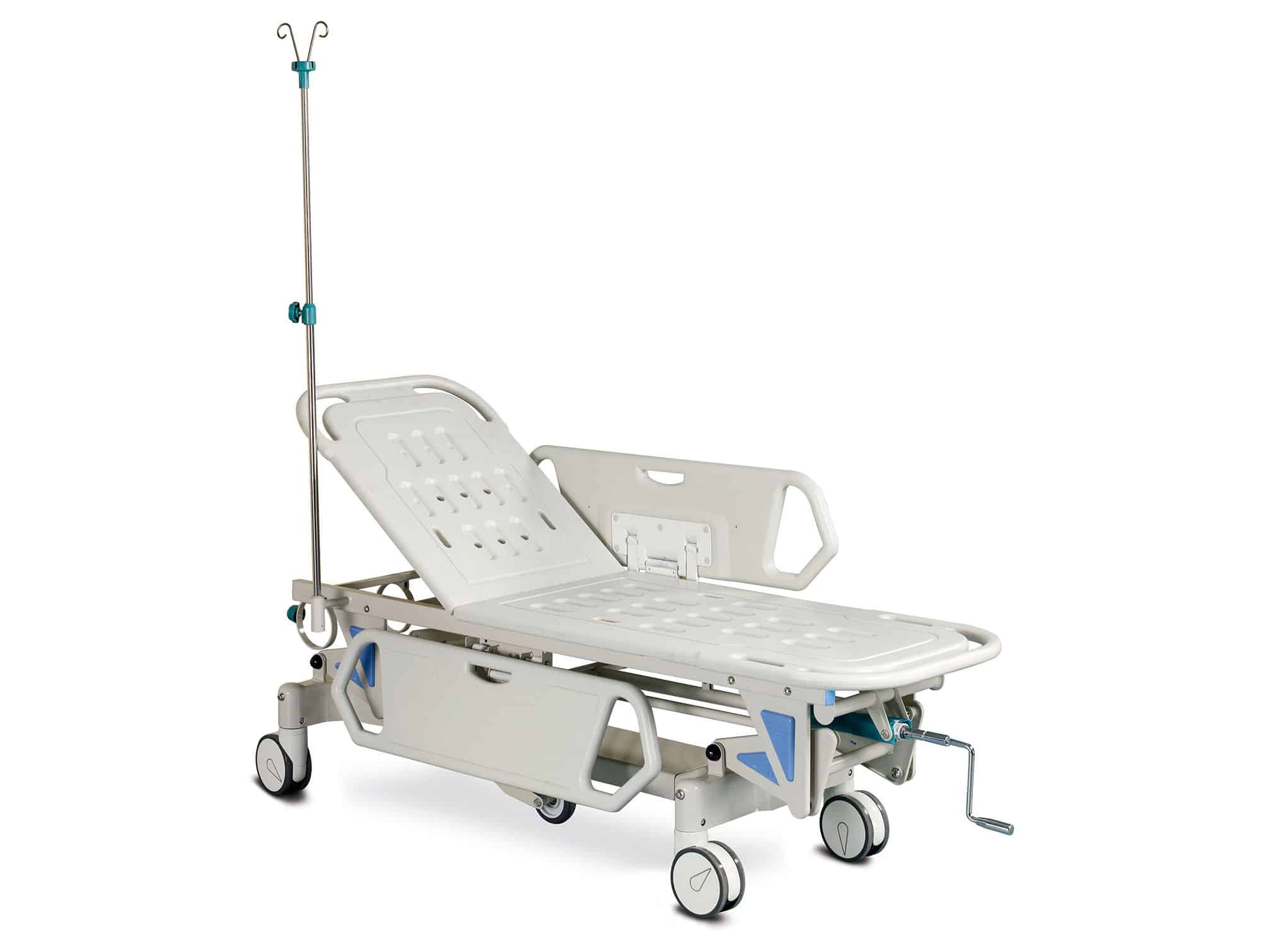 ABS stretcher عربة with mattress, قابل للتعديل height 530-820 mm, 1950 x 650 mm