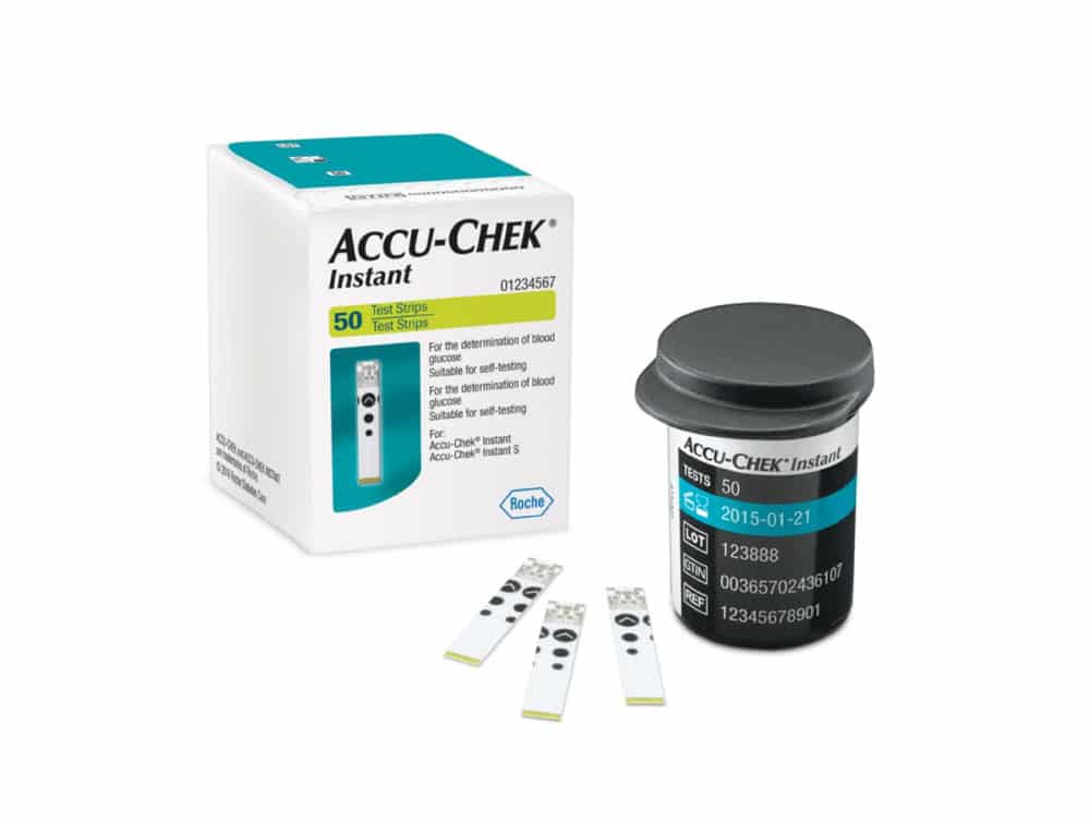 Accu - Chek Instant blood glucose test strips (box of 25 or 50)