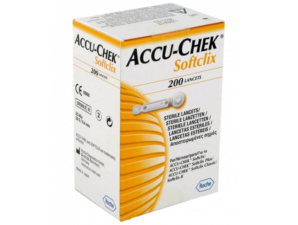 Roche Accu - Chek Softclix sterile lancets with protective cap (200)
