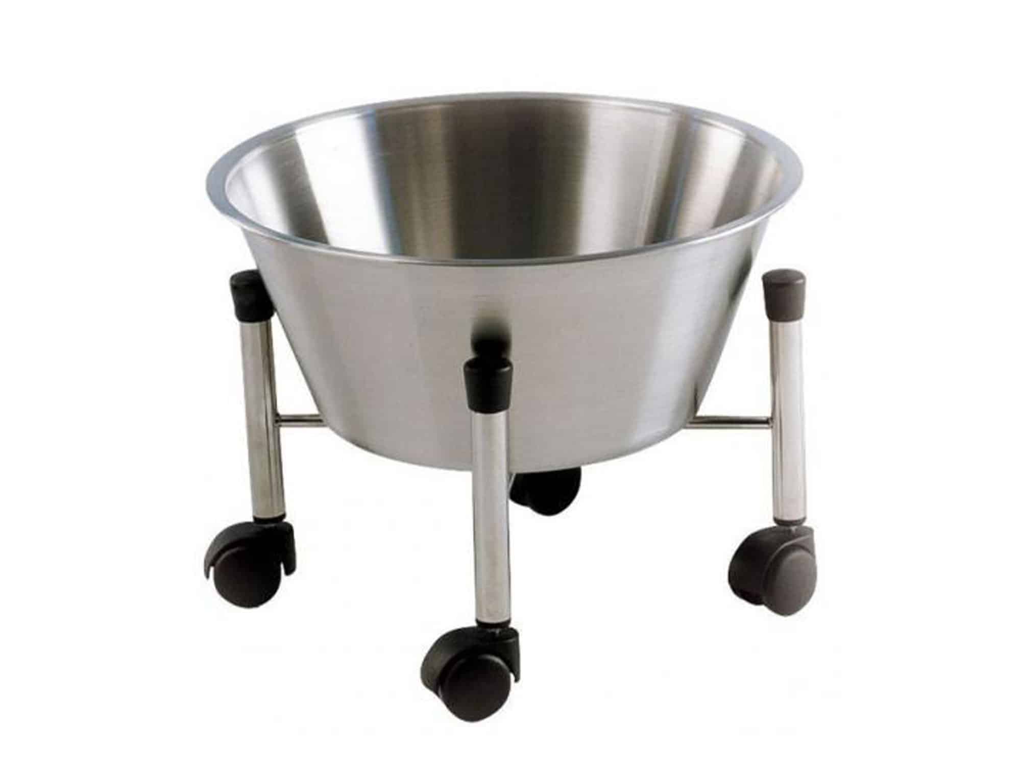 Stainless steel wheeled waste basin 13 L, Ø 400 mm