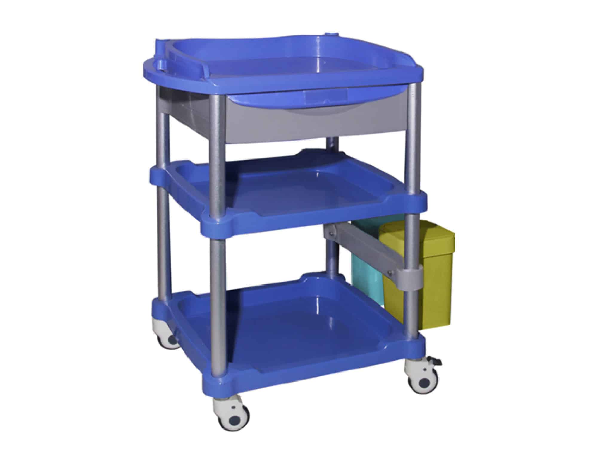 Locamed clinical trolley with 1 drawer and 3 trays, 750 × 475 × 920 mm (Ref. L8171C3)