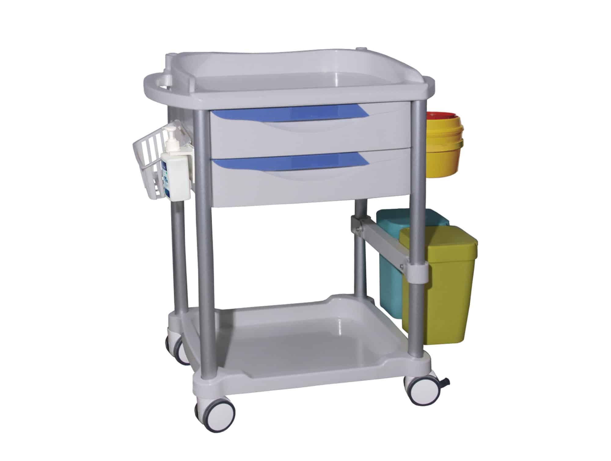Clinical trolley with 2 drawers and 2 trays Locamed (760 × 475 × 920 mm) - Ref. L8176LS
