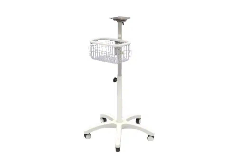 Mobile cart for patient monitor Locamed (650 × 650 mm, height 765 - 1260 mm, max load 15 kg)