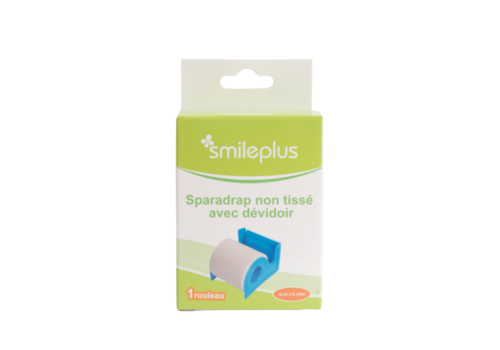 Non - woven medical adhesive tape with dispenser, latex-free acrylic adhesive (Smileplus)