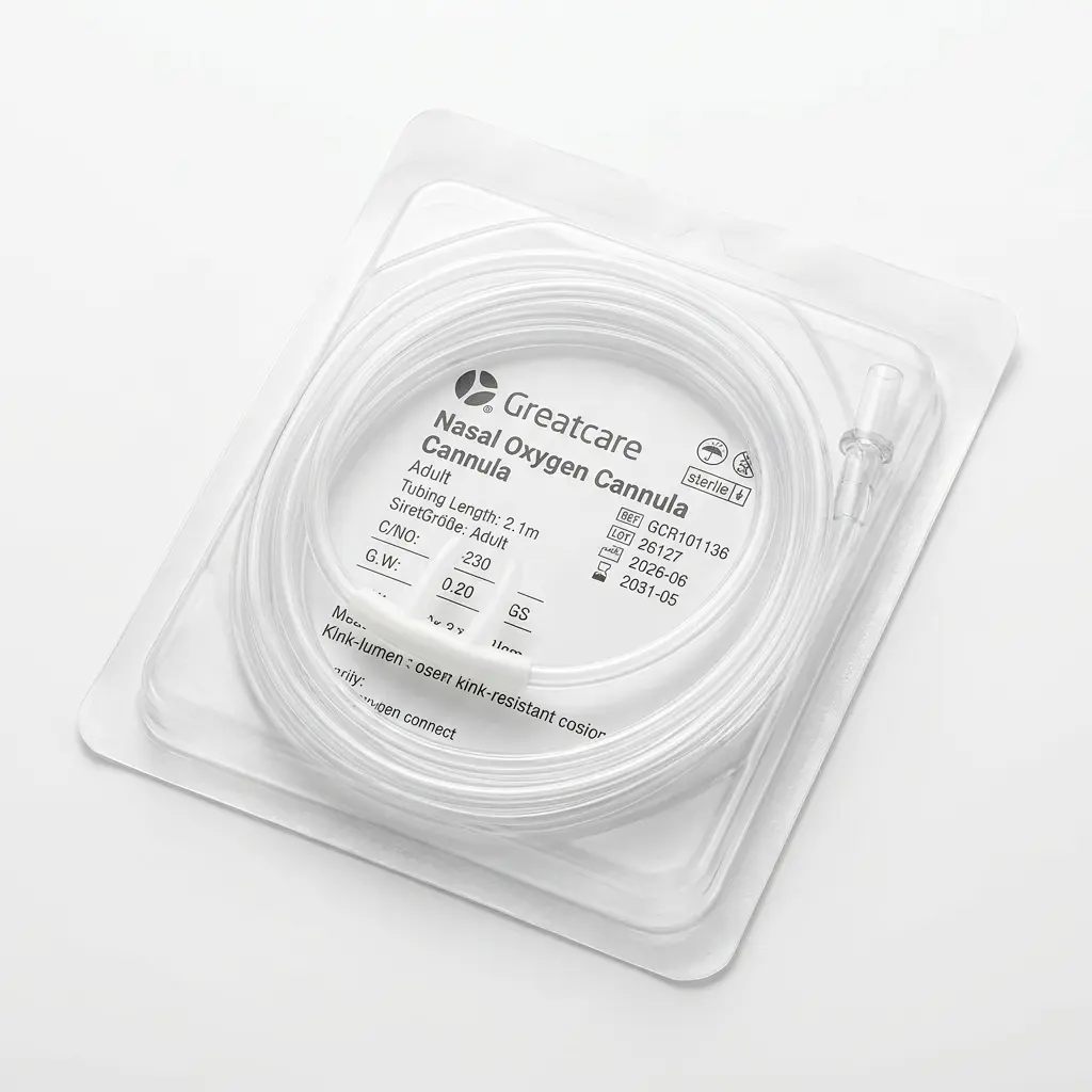 Canule Nasale à Oxygène Adulte 2,1 m (Tube 5 mm Star-Lumen) Greatcare (Réf. GCR101136)