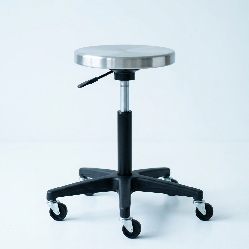 Stool TOURNANT AVEC SIEGE EN ACIER INOX