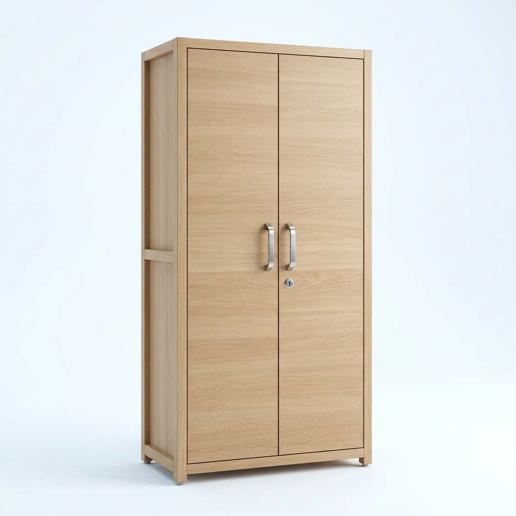Armoire haute en bois 2 portes 90 × 45 × 205 cm