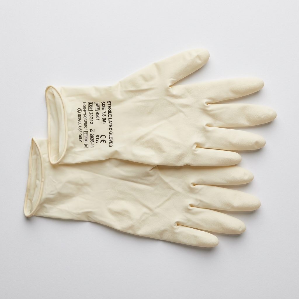 Sterile Latex Examination Gloves, Powder-Free, Single Use