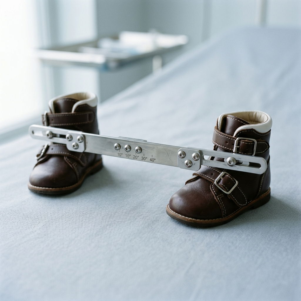 Denis Browne splint with footplates, Neut(المقاسات 0 to 5)