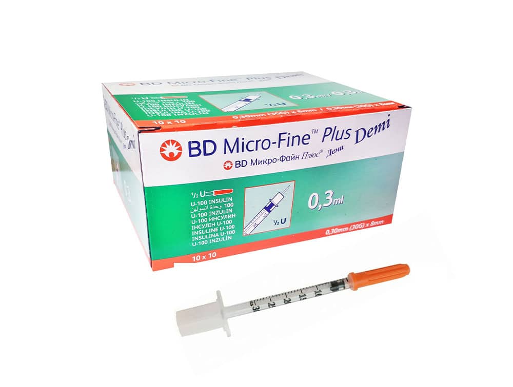محقنة à insuline 0,3ML-إبرة 30G-8mm