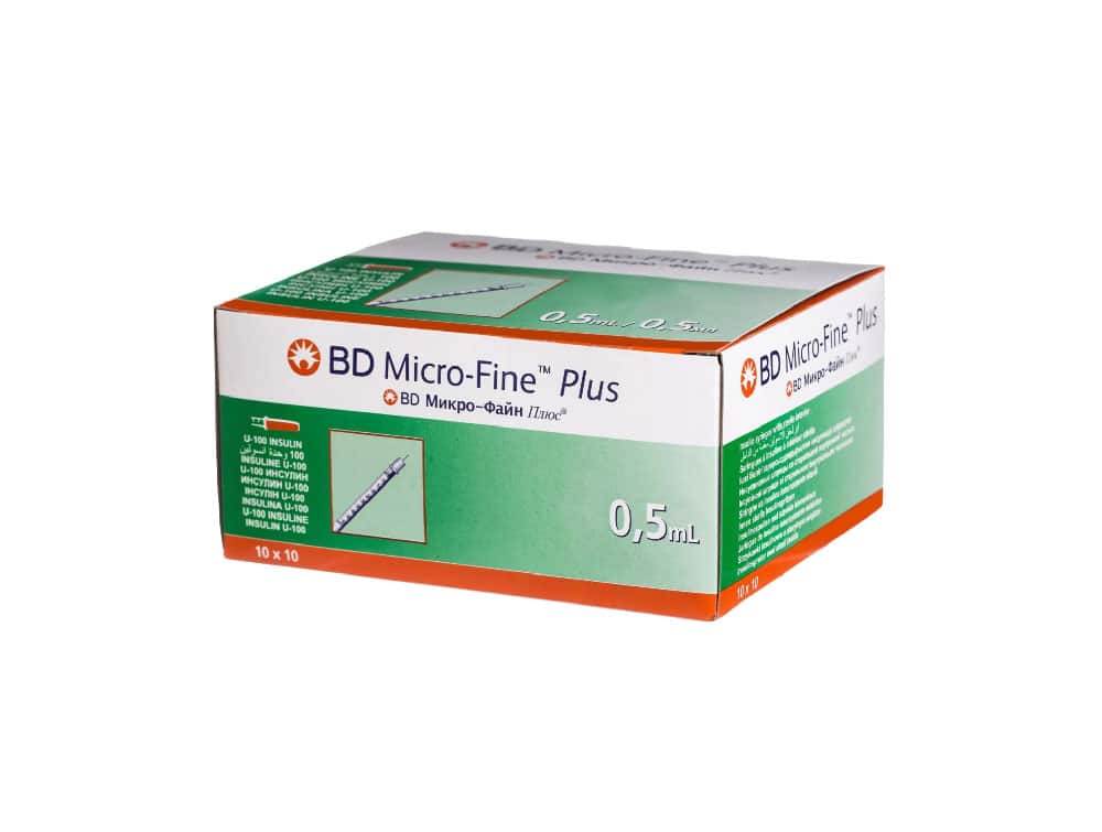 Insulin syringe 0.5 mL - 31G needle - 6 mm