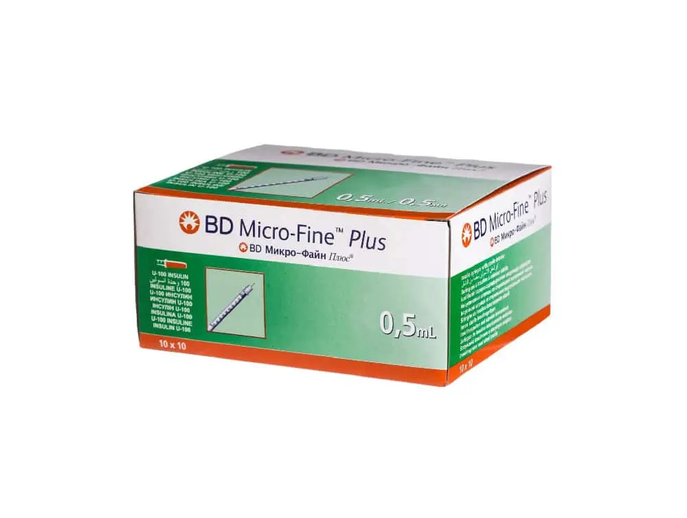 Insulin syringe 0.5 mL - 31G needle - 6 mm