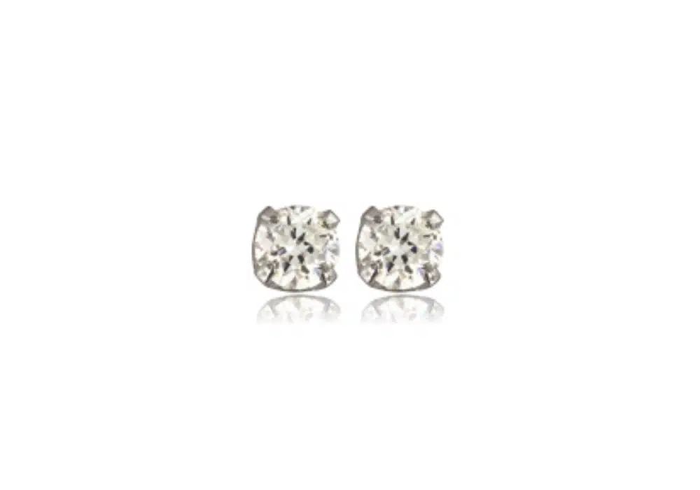 Boucles d’oreilles en acier inoxydable avec oxyde de zirconium 3 mm - Inverness (B12009)