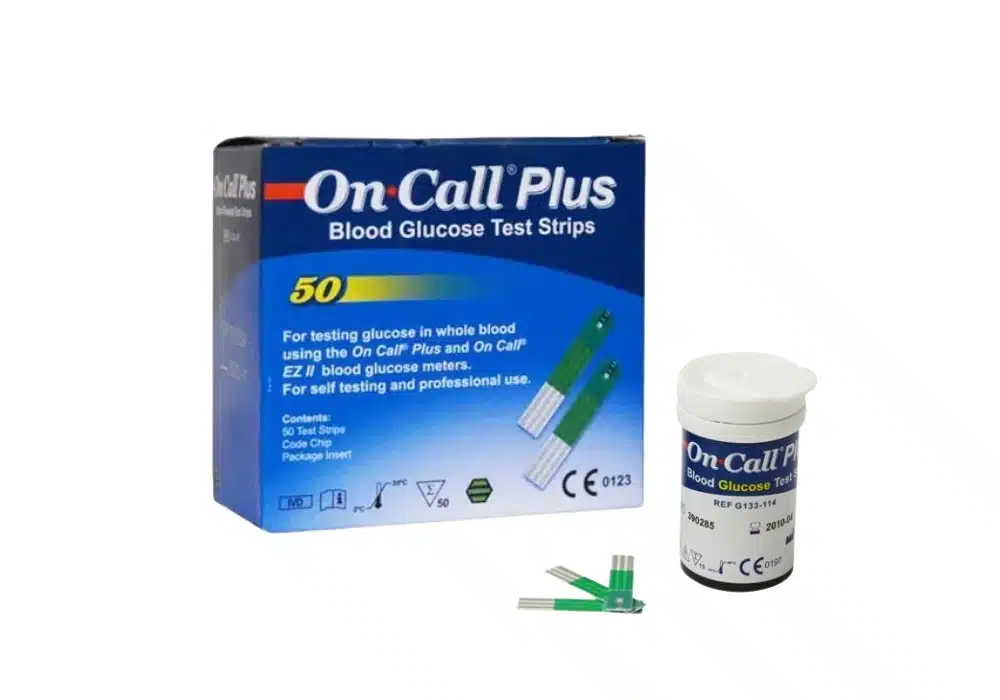 Bandelettes de glycémie On Call Plus Glymed (boîte de 25 ou 50)