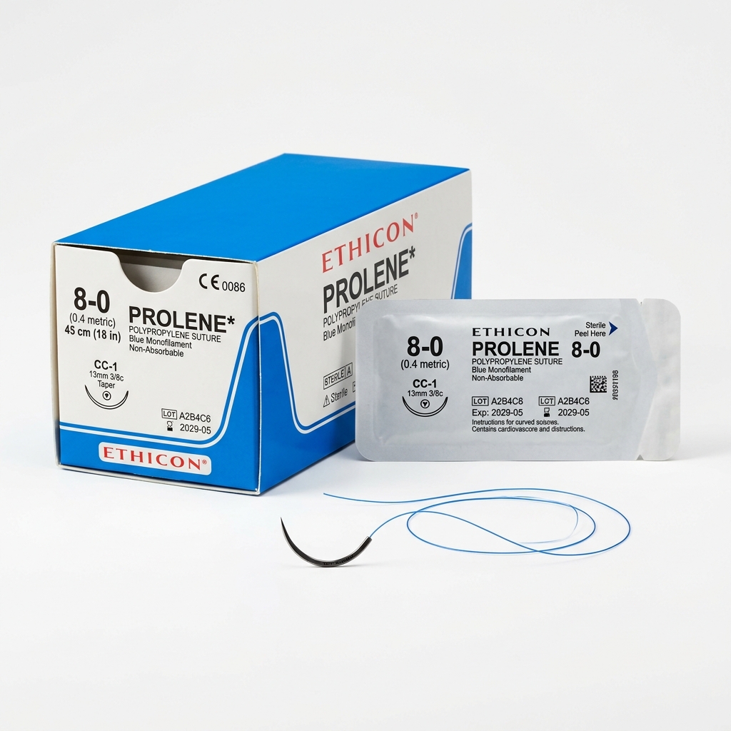 Non-Absorbable Suture Prolene™ (Polypropylène) 4/0 CR 2AIG 3/8 Circle Needle BLEU 13MM 75CM - Ethicon (Réf: ETHF1813)
