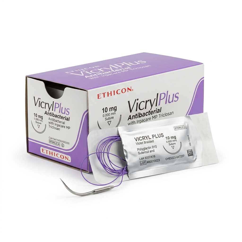Suture Résorbable Vicryl Plus™ Antibactérien 2 CR Aig. 1/2 Cercle 40MM - Ethicon (Réf: ETHVCP360H)