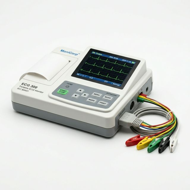 3-Channel Porطاولة ECG Machine