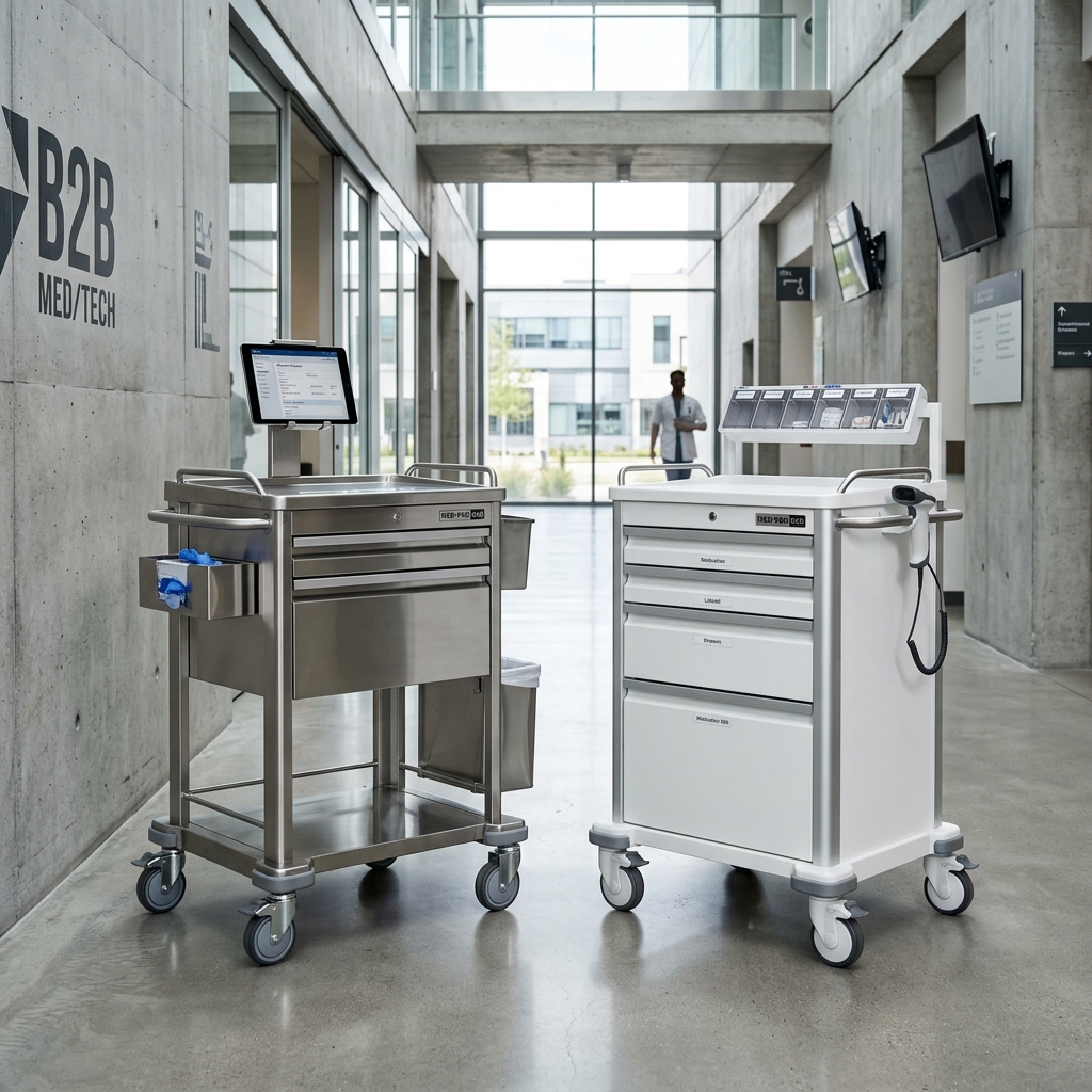 Comparison of stainless steel and ABS plastic medical carts