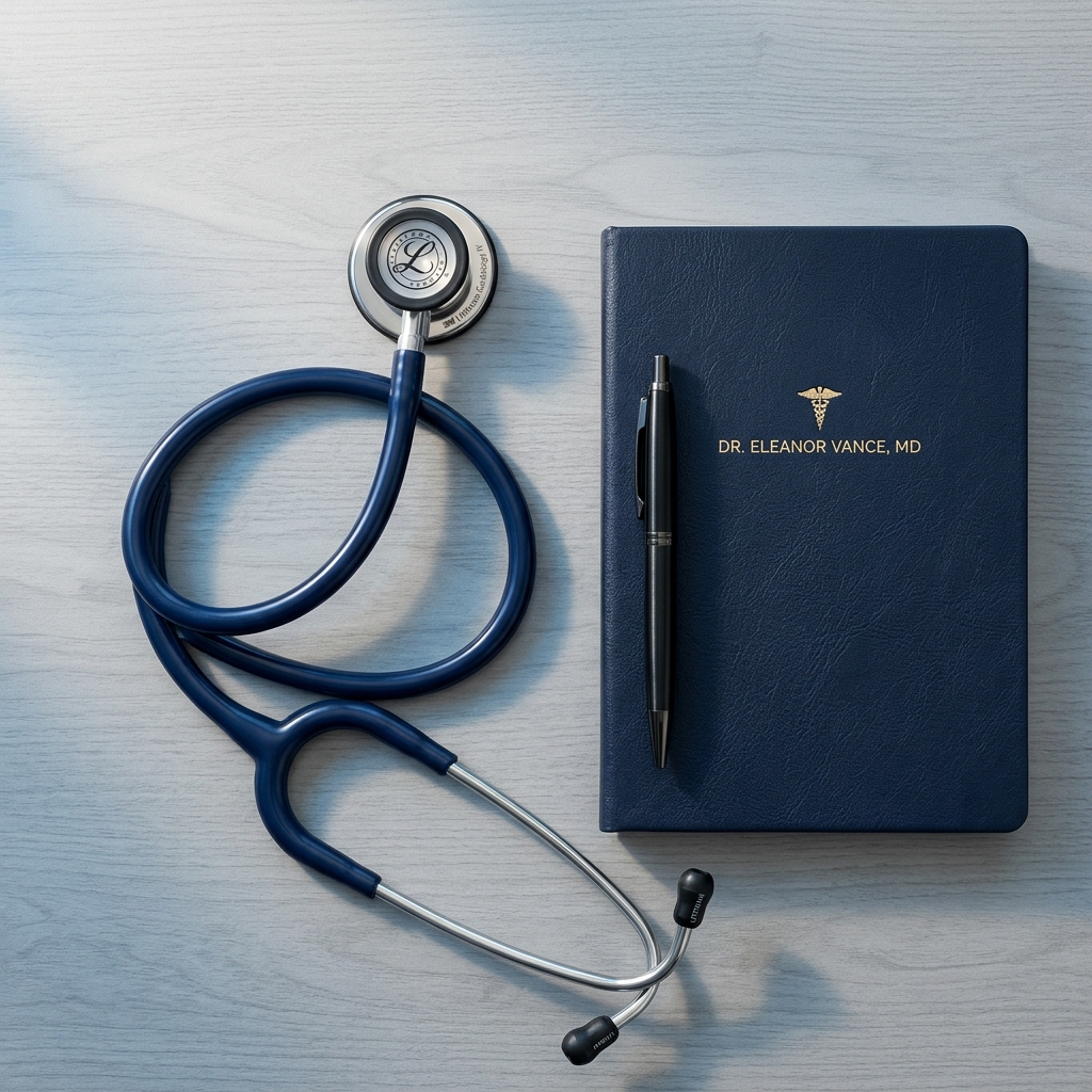 Stéthoscope médical de précision 3M Littmann sur un bureau de médecin au Maroc