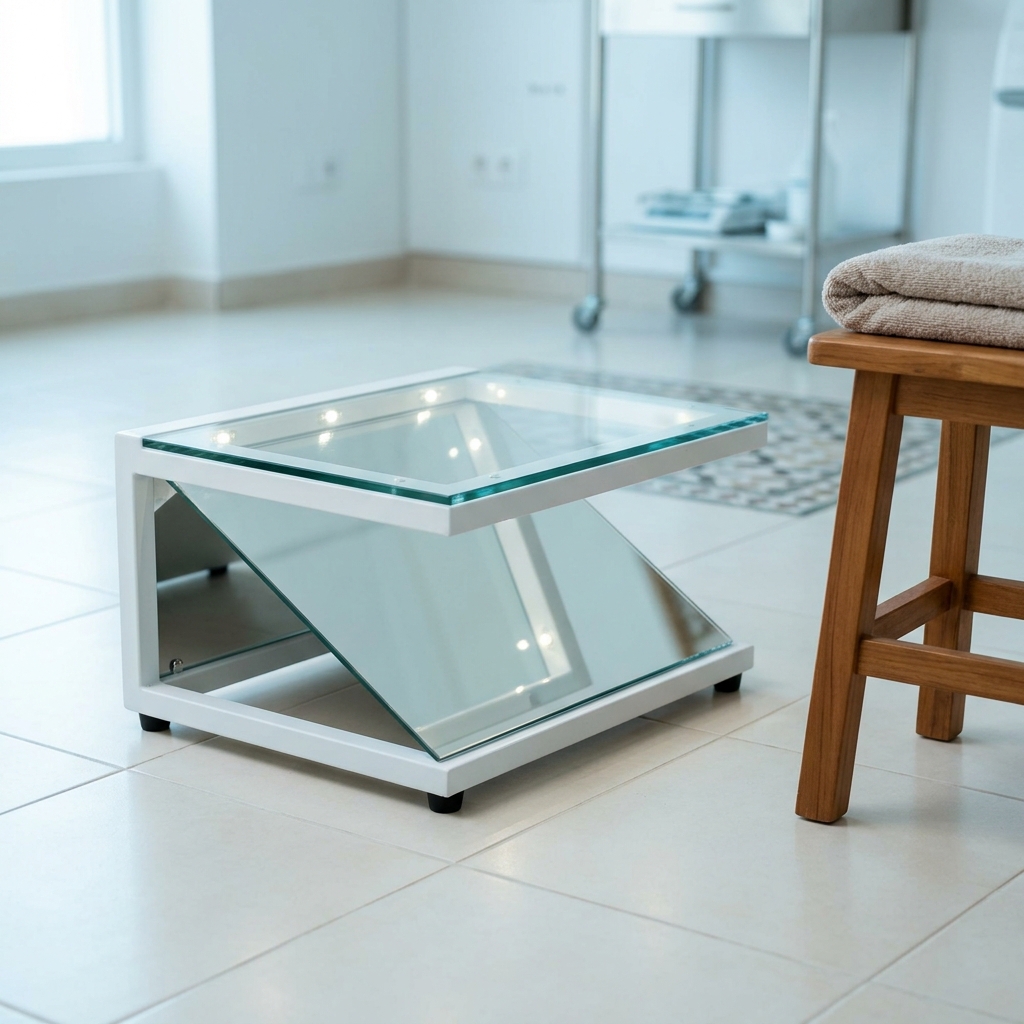 Professional mirrored podoscope in a Moroccan podiatry practice